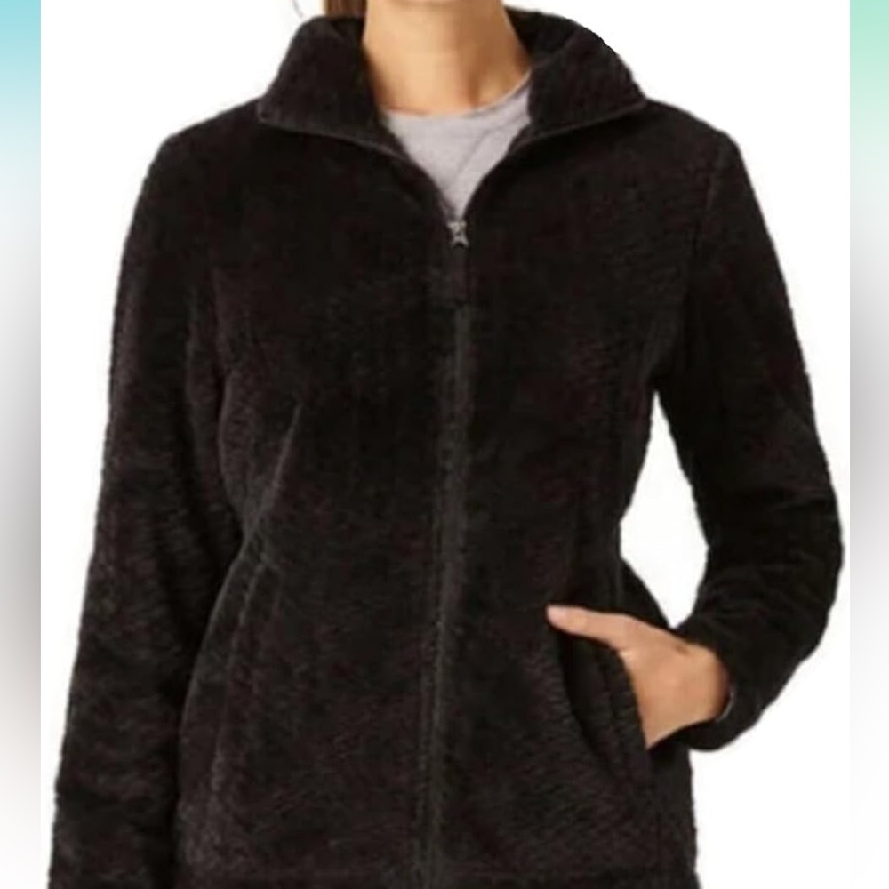 Free2B Women's Braided Butter Pile Full Zip Jacket